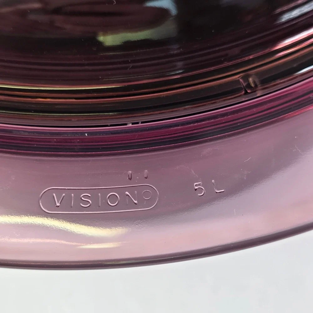 Corning Visions Cranberry Glass 5L Dutch Oven Casserole Teflon Bottom Pyrex Lid